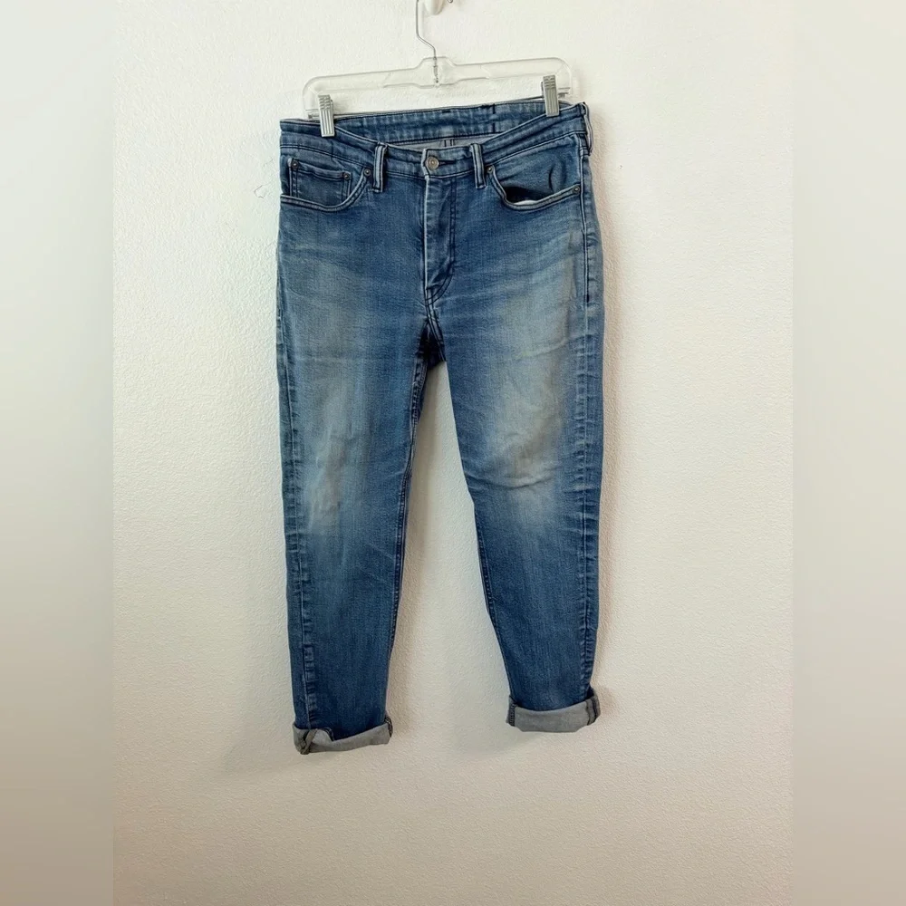 Levi's 511 Men's Jeans Sz 32 Slim Fit Zipper Fly Denim Blue Vintage Distressed